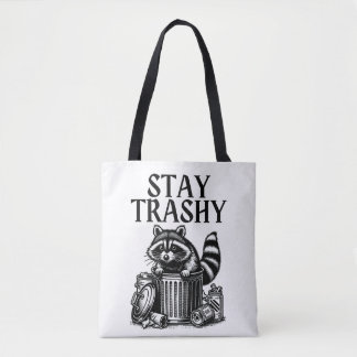 Blijf bij Trashy Raccoon Tote Bag
