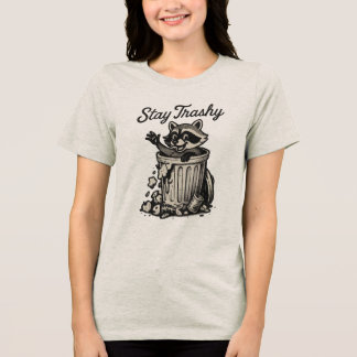 Blijf bij Trashy Raccoon Tri-Blend Shirt