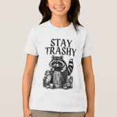 Blijf bij Trashy Raccoon Tri-Blend Shirt (Voorkant)