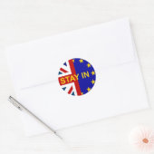 BLIJF BINNEN! RONDE STICKER (Envelop)