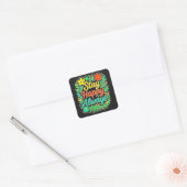Blijf blij altijd Motivatie offerte Bloemenontwerp Vierkante Sticker (Envelop)