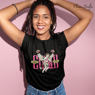 Blijf blij Wees verliefd Cupido Valentijn T-shirt