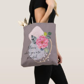 Blijf bloeien Floral Collage Canvas tas (Dichtbij)