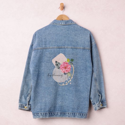 Blijf bloeien Floral Collage Denim Jacket (Hangar)