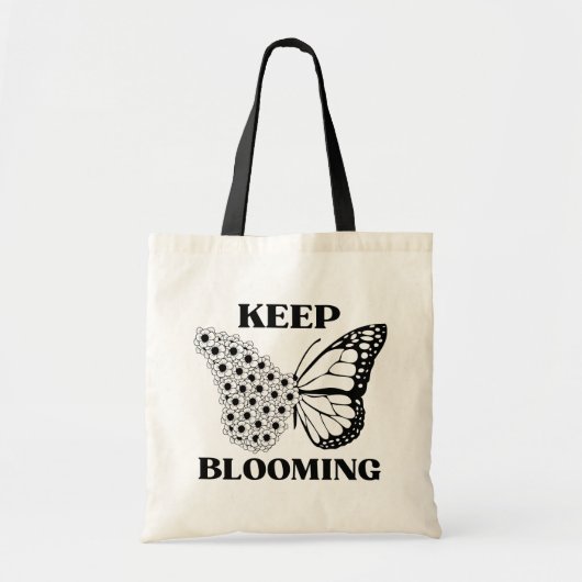 Blijf bloeien vlinder Canvas tas (Voorkant)