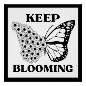 Blijf bloeien vlinder glanzend Poster (Voorkant)