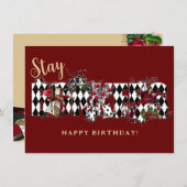 Blijf Bonkers Alice in Wonderland Birthday Kaart (Voorkant / Achterkant)