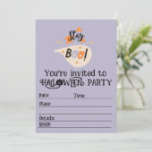 Blijf Boo Halloween Party uitnodiging (Staand voorkant)