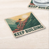 Blijf Bouwen Kartonnen Onderzetters (Schuin)