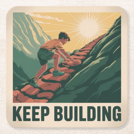 Blijf Bouwen Kartonnen Onderzetters (Voorkant)