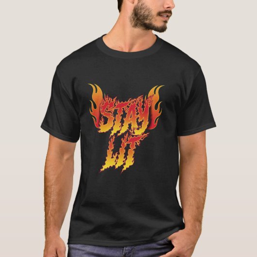Blijf brandende vlammen Inspirerende brandweerman T-shirt (Voorkant)