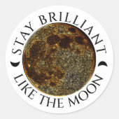 Blijf briljant als de maan - Celestial White Ronde Sticker (Voorkant)