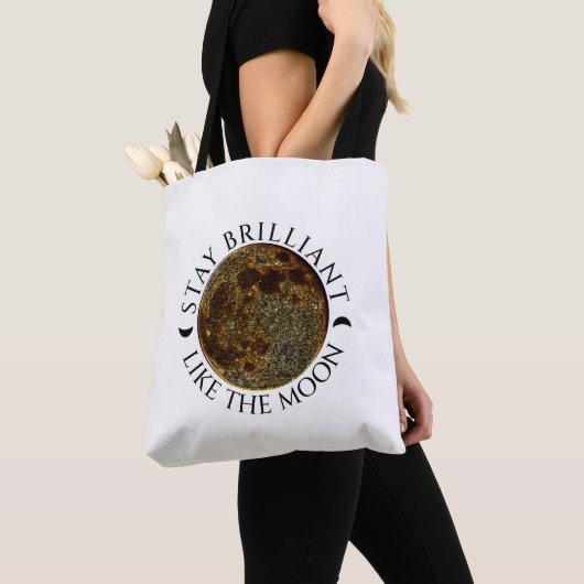Blijf briljant als de maan - Celestial White Tote Bag (Dichtbij)