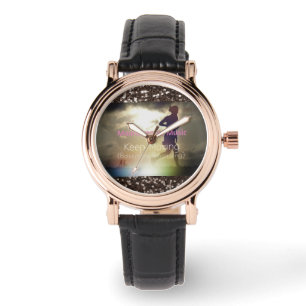 Blijf bruin met bruin glitter horloge