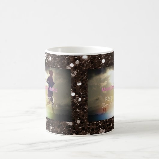 Blijf bruin met bruin glitter koffiemok (Center)