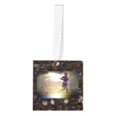Blijf bruin met bruin glitter kubus ornament (Voorkant)