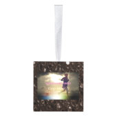 Blijf bruin met bruin glitter kubus ornament (Rechts)