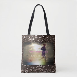 Blijf bruin met bruin glitter tote bag