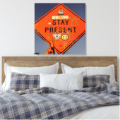 Blijf Cadeau, Oranje wegwijzer graffiti Canvas Afdruk (Insitu (Slaapkamer))