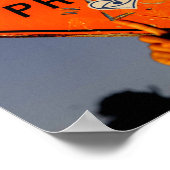 Blijf Cadeau, Oranje wegwijzer graffiti Poster (Hoek)