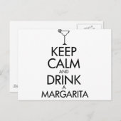 Blijf Calm Margarita T-shirt Briefkaart (Voorkant / Achterkant)