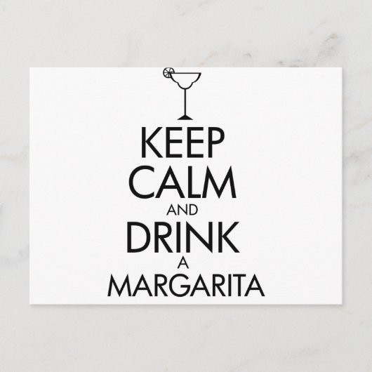 Blijf Calm Margarita T-shirt Briefkaart (Voorkant)