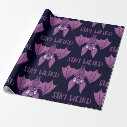Blijf Cartoon Bat Cadeaupapier (Uitgerold)