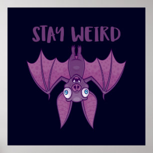 Blijf Cartoon Bat Poster