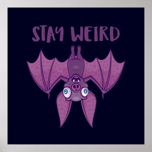 Blijf Cartoon Bat Poster (Voorkant)