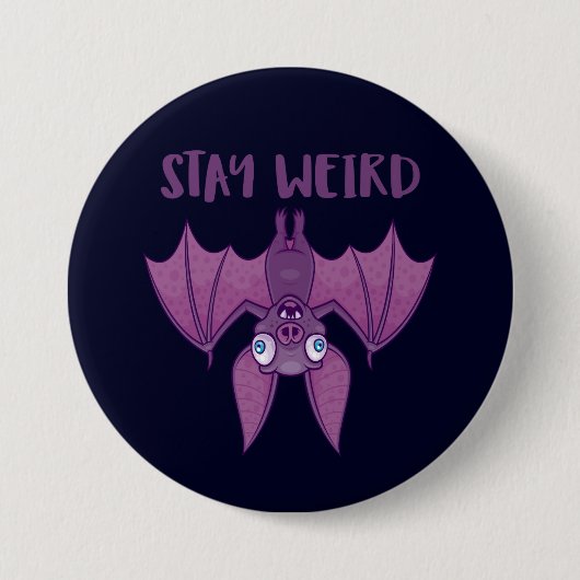 Blijf Cartoon Bat Ronde Button 7,6 Cm (Voorkant)