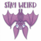 Blijf Cartoon Bat Sticker (Voorkant)