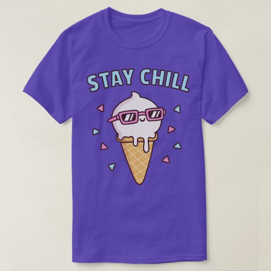 Blijf chill vanille ijs met zonnebril t-shirt (Design voorkant)