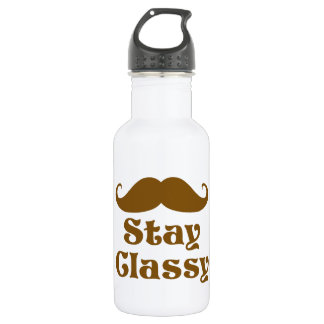 Blijf Classy Mustache Waterfles