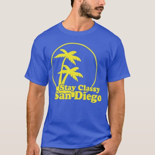 Blijf Classy San Diego Anchorman grappig T-shirt (Voorkant)
