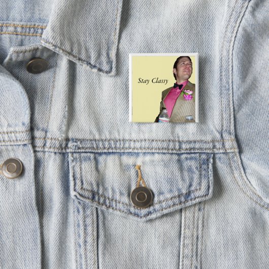 Blijf Classy Vierkante Button 5,1 Cm (In situ)