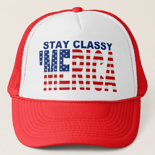 Blijf Classy'MERICA Black Snapback Trucker Hat Pet (Voorkant)