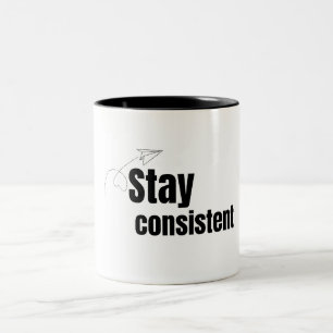 Blijf Consistent Krachttraining Gym Motivatie Tweekleurige Koffiemok