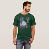 Blijf Coo Bird T Shirt Birding Funny Cool Pigeon (Voorkant volledig)