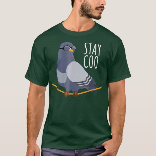 Blijf Coo Bird T Shirt Birding Funny Cool Pigeon (Voorkant)