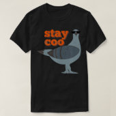 Blijf Coo Funny Pigeon Bird die zonnebrillen draag T-shirt (Design voorkant)