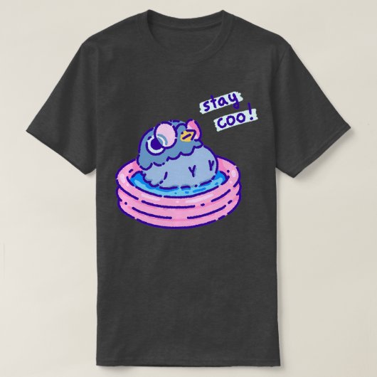 Blijf coo Pigeon zwemmen met een roze zonnebril 1 T-shirt (Design voorkant)