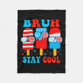 Blijf Cool 4th Juli Popsicle Boys Mannen USA Flag  Fleece Deken (Voorkant)