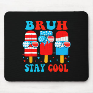Blijf Cool 4th Juli Popsicle Boys Mannen USA Flag  Muismat