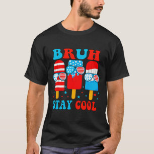 Blijf Cool 4th Juli Popsicle Boys Mannen USA Flag  T-shirt