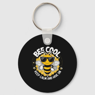 Blijf cool, blijf kalm en bijen op funny bee liefh sleutelhanger