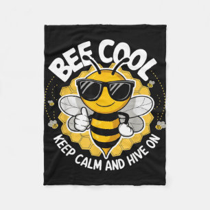 Blijf cool, blijf kalm en ga door bijen leuk voor  fleece deken