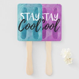 Blijf Cool Blue & Paarse Ice Pop Summer Treat Part Handwaaier