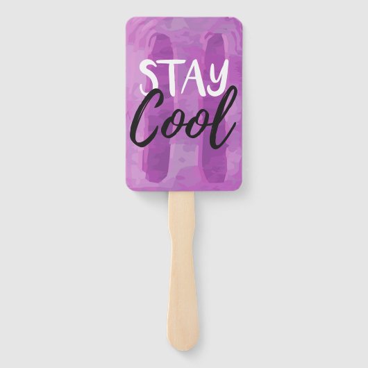 Blijf Cool Blue & Paarse Ice Pop Summer Treat Part Handwaaier (Achterkant)