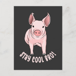 Blijf Cool Bro Funny Pig Briefkaart