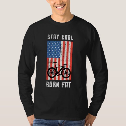 Blijf Cool Burn Fat Bike Fat Banden MTB Biker Fat  T-shirt (Voorkant)